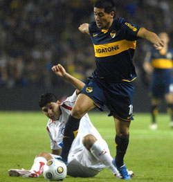 Boca y Riquelme ganaron por goleada