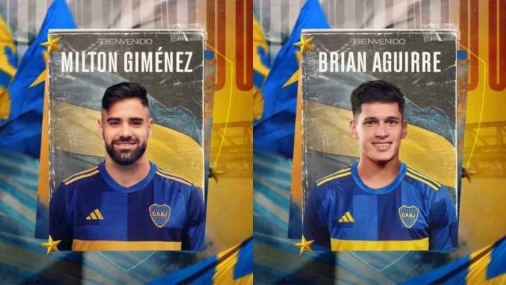 Boca anunció a Milton Giménez y Brian Aguirre como nuevos refuerzos